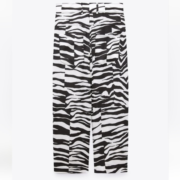 ZARA Limited Edition Animal print Flowy High Waist  pants - Picture 4 of 11